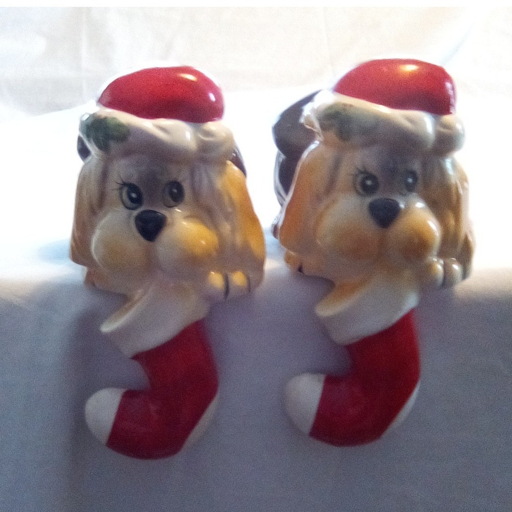 Vintage House of Lloyd,Ceramic Puppy Dog Christmas Stocking Holders,contains (2) - Picture 8 of 8